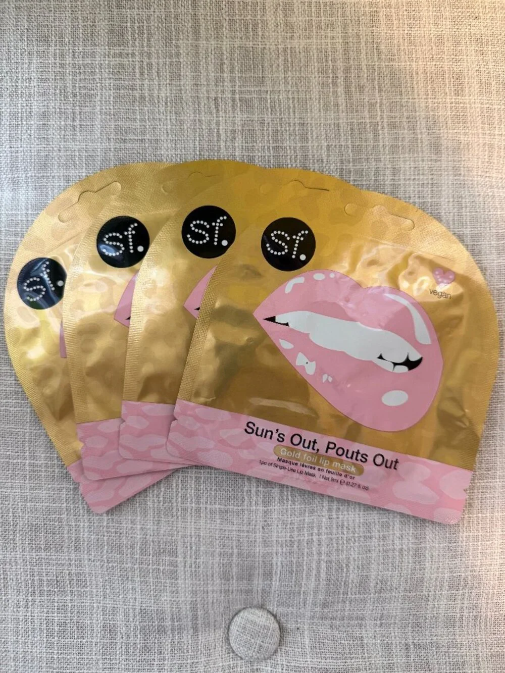Sun's Out, Pouts Out Gold Foil Lip Masks - Set of 4